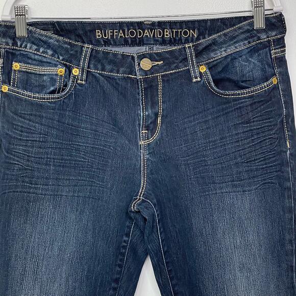Buffalo David Bitton Jeans Fellow Skinny Stretch Mid Rise Denim Dark Wash 31 - Picture 3 of 13